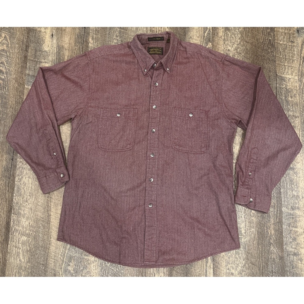 Vintage Eddie Bauer Flannel Shirt Large Sonoma Heathers Button Down‎ Mens Preppy